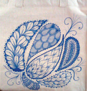 Free Hand Style Tote Blue